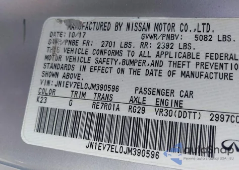 2018 Infiniti Q60 3.0T Luxe from USA, damaged, VIN JN1EV7EL0JM390596